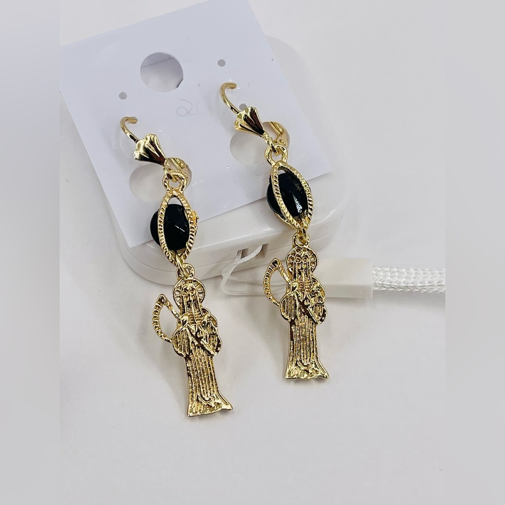 The Grim Reaper Earrings Gold Plated